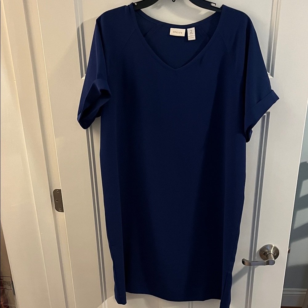 Chico’s Navy V-Neck Tunic Dress